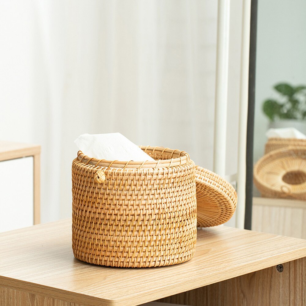 Aufbewahrungsbox aus Rattan