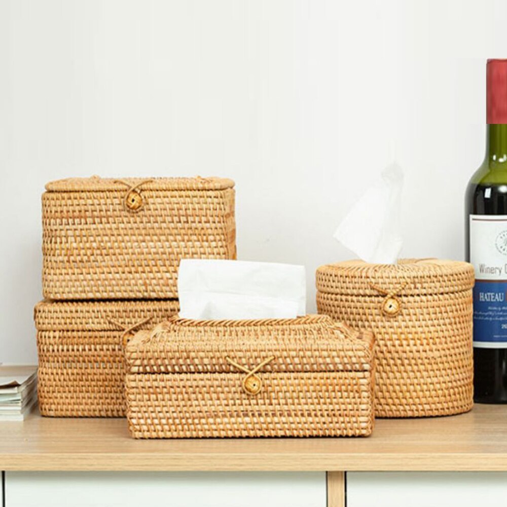 Aufbewahrungsbox aus Rattan