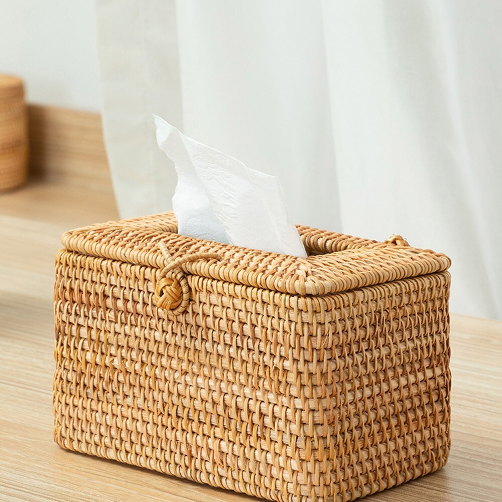 Aufbewahrungsbox aus Rattan